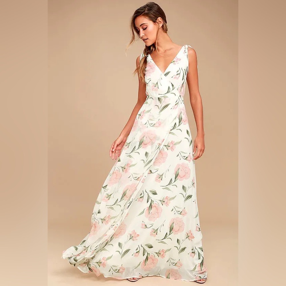 Lulus Romantic Possibilities Floral Maxi Dress